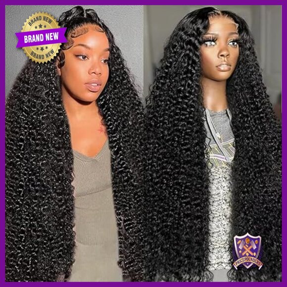 32 Inch Deep Wave Lace Front Wig Human Hair 200% Density Pre Plucked